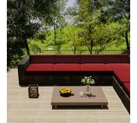 YongXinMY Outdoor Stretch Cushion Covers - Waterproof Full Wrap Patio Furniture Slipcovers with Zipper Solid Bench Seat Pad Protector for Garden Sofa Chair Deck Balcony (Burgundy,55 * 45 * 10cm)
