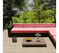 YongXinMY Outdoor Stretch Cushion Covers - Waterproof Full Wrap Patio Furniture Slipcovers with Zipper Solid Bench Seat Pad Protector for Garden Sofa Chair Deck Balcony (Pink,55 * 45 * 10cm)