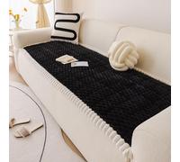 YongXinMY Pet Couch Covers - Fuzzy Jacquard Non Slip Sofa Protector Thick Plush Couch Pad for Wooden Leather Fabric Sofas Soft Washable Dog Bed Mat for Living Room Bedroom (Black,70x240cm/28x94in)