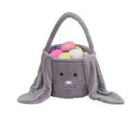 YongXinMY Plush Bunny Basket Bags - Cute Rabbit Bucket Tote Bag with Long Fluffy Ears & Handle, Soft Velvet Egg Hunt Handbag for Festival Egg Decorations Candy Storage (#2,One Size)