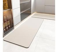YongXinMY Quick-Drying Kitchen Rug Mat - Solid Color Diatom Mud Non-Slip Absorbent Runner Floor Mat,Wipeable Rubber Long Carpet for Hallway Bathroom Laundry Room Sink (#1,50x160cm)