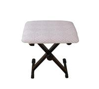 YongXinMY Rectangle Stool Cover - Stretch Corn Fabric Slipcover with Elastic Bottom Solid Colour Dustproof Washable Protector for Piano Bench Shoe Ottoman Entryway Bedroom (Silver Gray,55x35x4cm)