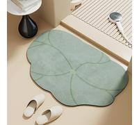 YongXinMY Semicircular Bath Mat - Diatomite Daisy Shape Absorbent Rug, Quick-Dry Non-Slip Corner Shower Mat, Cute Half-Circle Toilet Bathroom Floor Pad for Doorway Home Decor (#2,60x90cm)