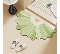 YongXinMY Semicircular Bath Mat - Diatomite Daisy Shape Absorbent Rug, Quick-Dry Non-Slip Corner Shower Mat, Cute Half-Circle Toilet Bathroom Floor Pad for Doorway Home Decor (#1,45x70cm)