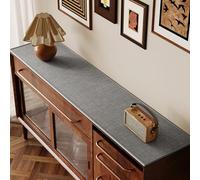 YongXinMY Sideboard Buffet Cabinet Cover - Linen-Look Solid Color Absorbent Anti-Slip Coffee Bar Table Mat Furniture Protector Pad for TV Stand Shoe Cabinets Dining Room Kitchen (Gray,40 * 180cm)
