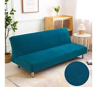 YongXinMY Stretch Armless Sofa Bed Slipcover - Thick Spandex Solid Color Futon Cover, Full Elastic Couch Protector, 1-Piece Dustproof Folding Sofa Pad for All Seasons Living Room Bedroom(L:190-210cm)