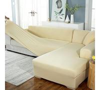 YongXinMY Stretch Couch Covers L Shaped Sectional - Universal Modern Solid Color Slipcover Full Wrap Elastic Fit Furniture Protector with Pillowcase for Pets Daily Living Room (8,2 Seater)