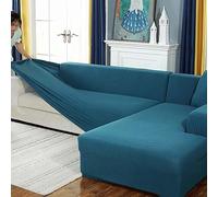 YongXinMY Stretch Couch Covers L Shaped Sectional - Universal Modern Solid Color Slipcover Full Wrap Elastic Fit Furniture Protector with Pillowcase for Pets Daily Living Room (#1,1 Seater)