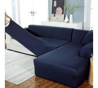 YongXinMY Stretch Couch Covers L Shaped Sectional - Universal Modern Solid Color Slipcover Full Wrap Elastic Fit Furniture Protector with Pillowcase for Pets Daily Living Room (#7,1 Seater)