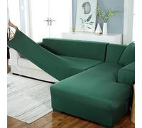 YongXinMY Stretch Couch Covers L Shaped Sectional - Universal Modern Solid Color Slipcover Full Wrap Elastic Fit Furniture Protector with Pillowcase for Pets Daily Living Room (#9,4 Seater)