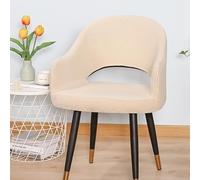 YongXinMY Stretch Curved Back Dining Chair Covers - Semi-Circle Cutout A-Shaped Slipcovers Nordic Thickened Elastic Seat Protector One-Piece with Armrest Design for Home Office (#3,One Size)