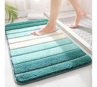 YongXinMY Stripe Microfiber Bathroom Rug Mat - Minimalist Flocked Bath Carpet Extra Soft Absorbent Quick Dry TPR Non Slip Machine Washable Rug for Entryway Shower Tub Kithchen (#4,50x80cm)