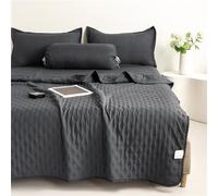 YongXinMY Summer Solid Color Bed Throws Quilted Bedspreads - Cooling Lightweight Washed Quilted Blanket, Soft Breathable Cotton Quilt Bedding for Sofa Bed Bedroom Dorm Room (Dark Gray,160x200cm)