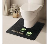 YongXinMY U-Shape Toilet Mat - Luminous Pattern Bathroom Floor Pad, Non-Slip Absorption Contour Rug, Stain-Resistant Easy-Clean Anti-Splash Toilet Seat Mat for Home Bathroom (#5,50x50cm)