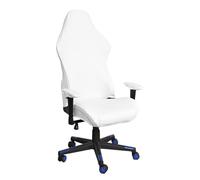 YongXinMY Universal Gaming Chair Cover - Stretchy PU Leather Slipcover Solid Cat Scratch Proof Water Resistant Chairs Protector for Office Home Esports Game Room Internet Café (White)