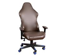 YongXinMY Universal Gaming Chair Cover - Stretchy PU Leather Slipcover Solid Cat Scratch Proof Water Resistant Chairs Protector for Office Home Esports Game Room Internet Café (Dark Brown)