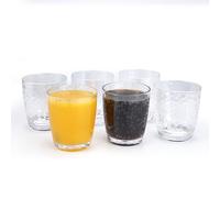 yongzhenlite 15 Ounce Large Acrylic Glasses Plastic Tumbler/Drinking Cups,Set of 6 Multi-Hammered Style,BPA Free