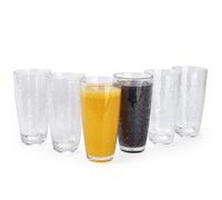 yongzhenlite 26-Ounce Large Acrylic Glasses Plastic Tumbler/Drinking Cups,Set of 6 Multi-Hammered Style,BPA Free