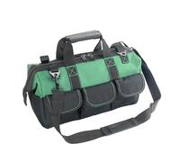 Yongzhenlite Garden Tools Bag 16inch Wide Mouth Tool Bag with Molded Base Tool Tote for Men Heavy Duty,600D polyester fabric (Green)