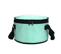 yongzhenlite Insulated Cooler Pie Carrier Round Thermal Casserole Carrier,Polyester Fabric Cooler Lunch Bag for Hot or Cold Food transport,Large Size (Teal color, Diameter 11 inches)