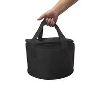 yongzhenlite Set of 2 Polyester Fabric Round Insulated Cooler Bag Casserole Carrier Pie Carrier for Hot or Cold Food Delivery,11x7 Inch (Black Color)