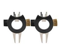 YONGZURA 2pcs 5 in 1 Sports Divot Tool | Multi - Function Brush/Groove Maintenance Tool/Bottle Opener | Lightweight Pocket Tool for Sports Equipment/Shoes/Balls | with Nylon & Brass
