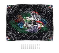 YONGZURA Colorful Mushroom Skull Tapestry | Soft Polyester Fabric Wall Hanging | HD Printed Bedspread/Beach Towel/Picnic Blanket | Includes Hanging Accessories (230×180cm fur style)
