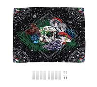 YONGZURA Colorful Mushroom Skull Tapestry | Soft Polyester Fabric Wall Hanging | HD Printed Bedspread/Beach Towel/Picnic Blanket | Includes Hanging Accessories (200×150cm fur style)