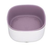 YONGZURA Fruit and Vegetable Washing Machine Double Layer Efficient Time Saving Multifunctional Electric Vegetable Washing Basket (First Generation White)