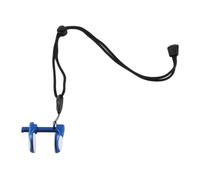 YONGZURA professional adjustable aluminum alloy diving nose clamp for swimming adults with anti drop lanyard ergonomic design comfortable fit for snorkeling and water sports (Blue)