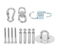 YONGZURA Stainless Steel Ceiling Hook Anchor | 300kg / 661lb Load Capacity for Yoga Hammock/Swing Chair/Boxing Bag | Heavy Duty Mounting Base with Spring & Connector | 4 Bolts Included