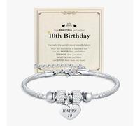 Yonhon Birthday Bracelet for 10 Year old, 10th/10yr Year Old Birthday Bracelets for Daughter Granddaughter Niece