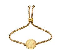 Yonhon St Benedict Medal Necklace Bracelet Stainless Steel Exorcism Catholic Gift for Men, Stainless Steel, no gemstone