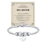 Yonhon To My Granddaughter/Niece/Bracelet,Heart Rhinestone Big Sister Birthday Christmas Easter Gifts, Stainless Steel, Rhinestone