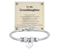 Yonhon To My Granddaughter/Niece/Bracelet,Heart Rhinestone Big Sister Birthday Christmas Easter Gifts, Stainless Steel, Rhinestone