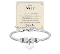 Yonhon To My Granddaughter/Niece/Bracelet,Heart Rhinestone Big Sister Birthday Christmas Easter Gifts, Stainless Steel, Rhinestone