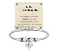 Yonhon To My Granddaughter/Niece/Bracelet,Heart Rhinestone Big Sister Birthday Christmas Easter Gifts, Stainless Steel, Rhinestone