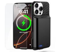 YONHUIZI 2026 New 13800mAh High Capacity Battery Case Compatible with iPhone 16 Pro Max (6.9inch), Rechargeable Portable Protective Charging Case w/Tempered-Glass Screen Protector - Black