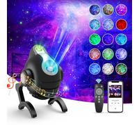 YONHUIZI Galaxy Projector, Robot dog Star Projector Built-in Bluetooth Speaker, Night Lights LED Star Projector for Kids Adults, White Noise Aurora Projector for Home Decor/Relaxation/Party/Gift-Black