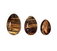 Yoni Eggs 3PCS Undrilled Natural Rose Quartz Massage Egg Set Obsidian Crystal Mineral Ball Kegel Exercise Tiger Eye Jade Egg,for Women Tightening Exercise Set,Tiger Eye Eggs