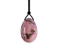 Yoni Eggs Rose Quartz Jade Egg Drilled Amethyst for Women Kegel Exercise Natural Crystal Kegel Eggs,Rhodonite,M-4x2.5cm