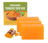yoniagood - 3 Pieces Turmeric Soap, Organic Turmeric Soap for Face and Body Cleansing, Handmade Body Bath Soap