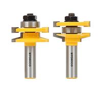 Yonico 12247 Bevel 2 Bit Rail and Stile Router Bit Set 1/2-Inch Shank