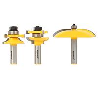 Yonico 12339 Round Over 3 Bit Raised Panel Cabinet Door Router Bit Set 1/2" Shank