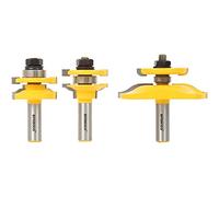 Yonico 12345 Ogee 3 Bit Raised Panel Cabinet Door Router Bit Set with Back-cutter Panel Raiser 1/2-Inch Shank