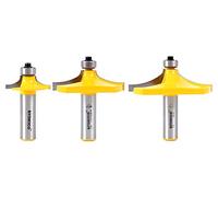 Yonico 13340 3 Bit Thumbnail Table Edge Forming Router Bit Set 1/2" Shank