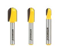 Yonico 14361q - 3 Bit Core Box Router Bit Set, Radiuses: 1/8", 3/16" & 1/4" - 1/4" Shank