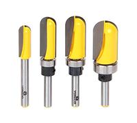 Yonico 14460q - 4 Bit Core Box Router Bit Set, Radiuses: 3/16", 1/4", 5/16" & 3/8" with Guide Bearings - 1/4" Shank