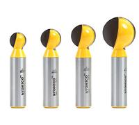 Yonico 14471 4 Bit Ball End Grooving Router Bit Set 1/2-Inch Shank