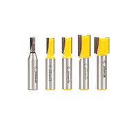 Yonico 14522 5 Bit Straight Router Bit Set 1/2-Inch Shank